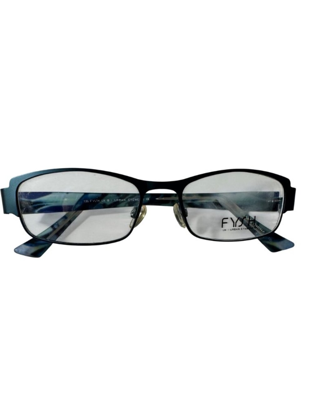 Fysh Urban Eyewear Eyeglasses 51-18-135 3480 Aqua/Blue Rectangle Frames Only UK - Picture 5 of 12